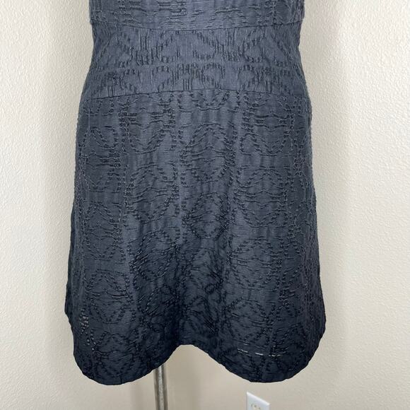 J. Crew Sleeveless Jacquard Eyelet Fit & Flare Dress Black Size 2 #C9228 - Picture 7 of 14